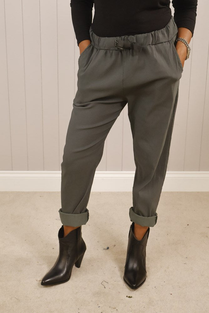 Charcoal Plain Magic Pants