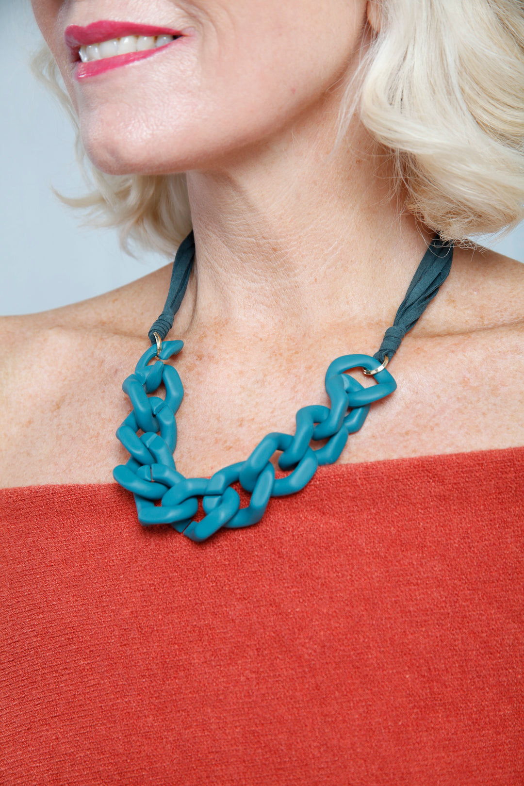 Plaited Cord Necklace Teal
