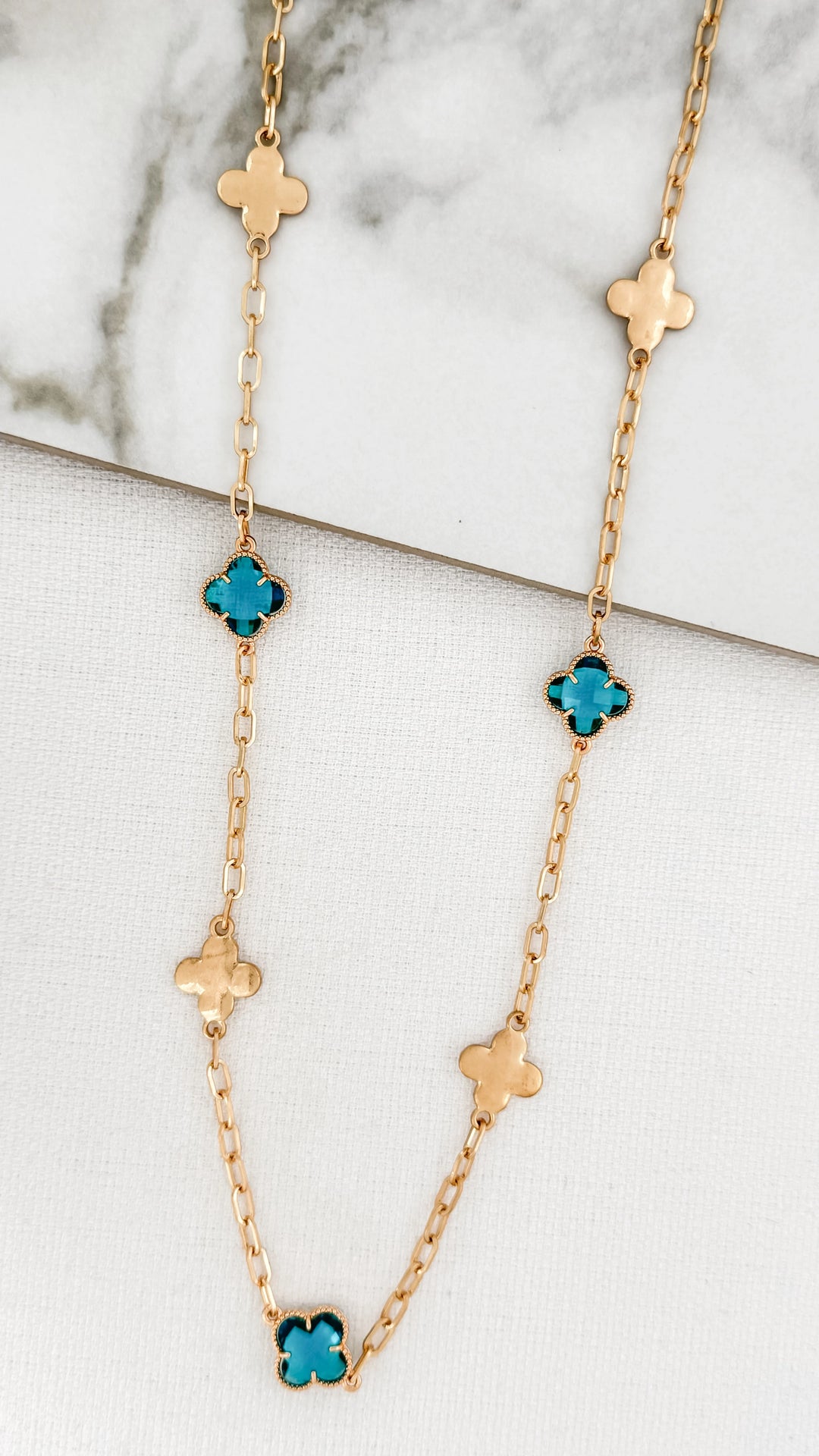 Trinny Gem Necklace Turquoise/Gold