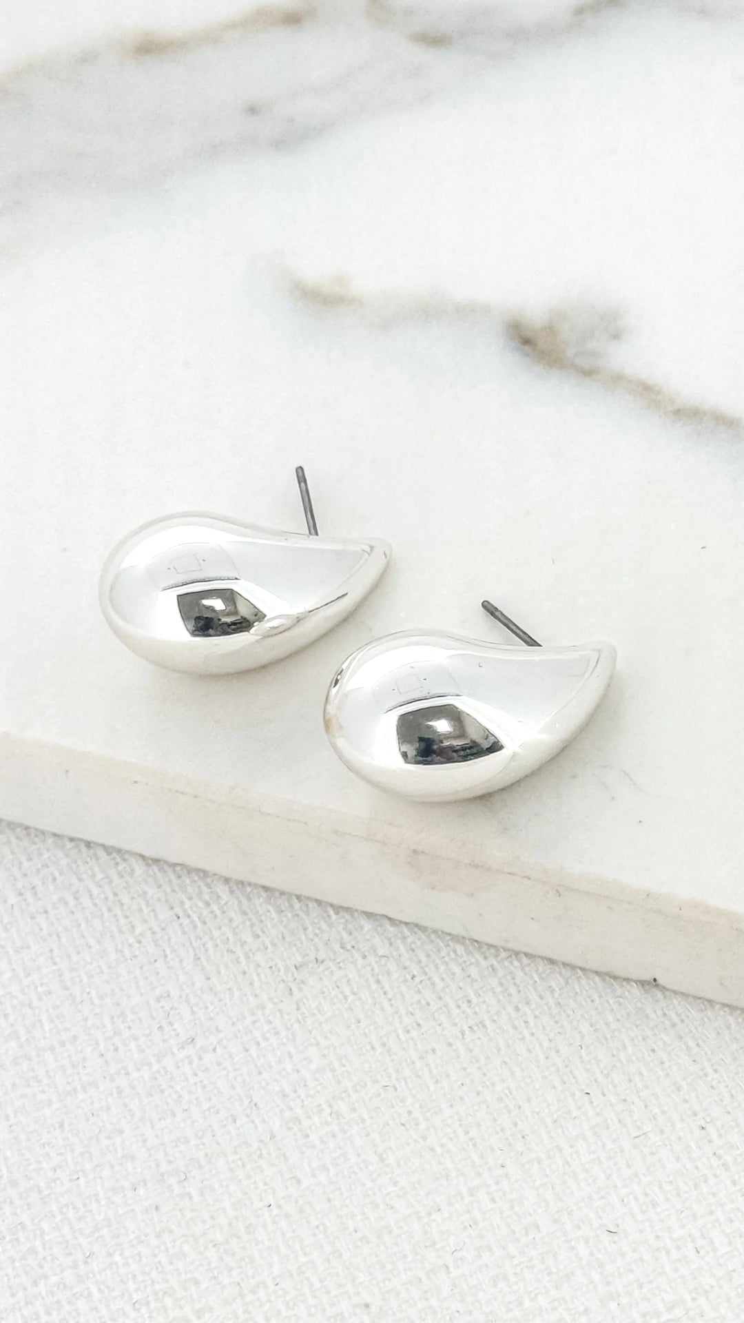 Small Silver Teardrop Earrings