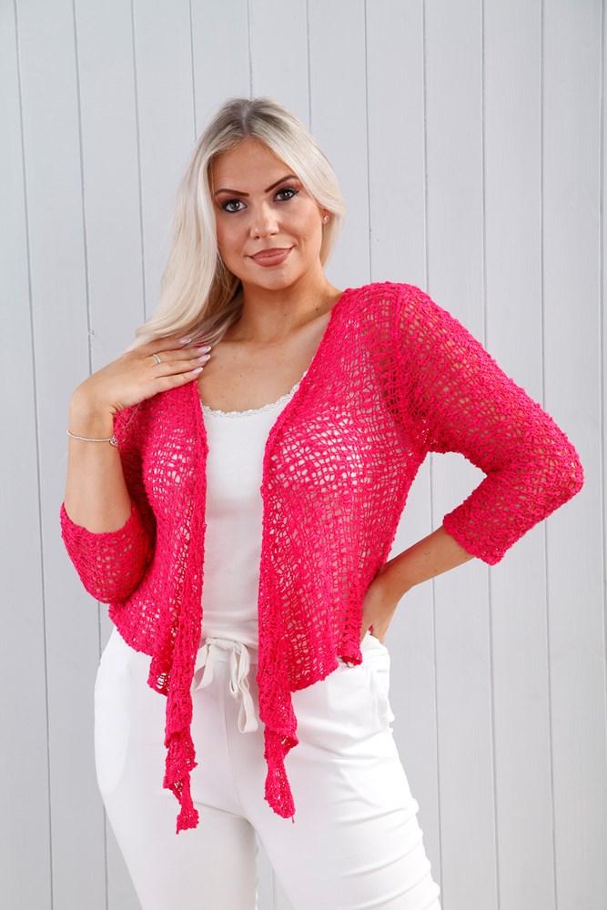 Poppy Popcorn Shrug Fuchsia