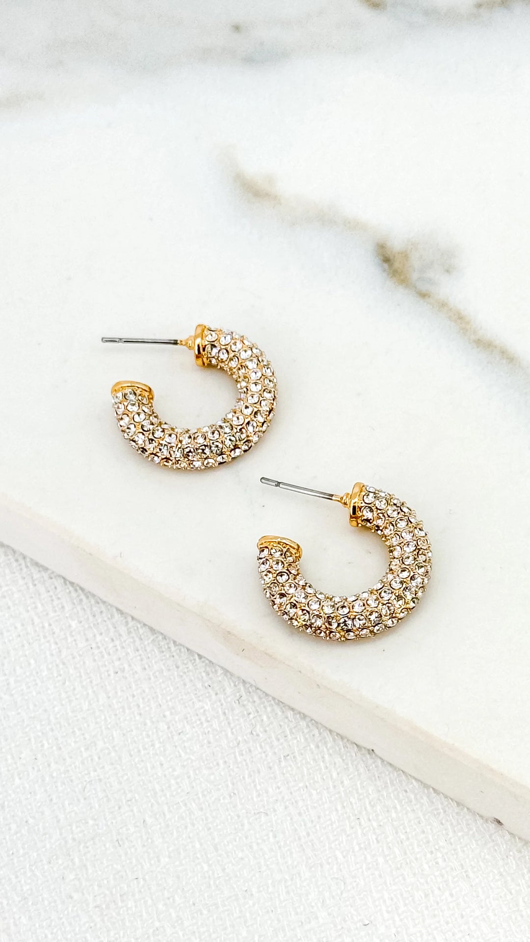 Crystal Hoop earrings Gold