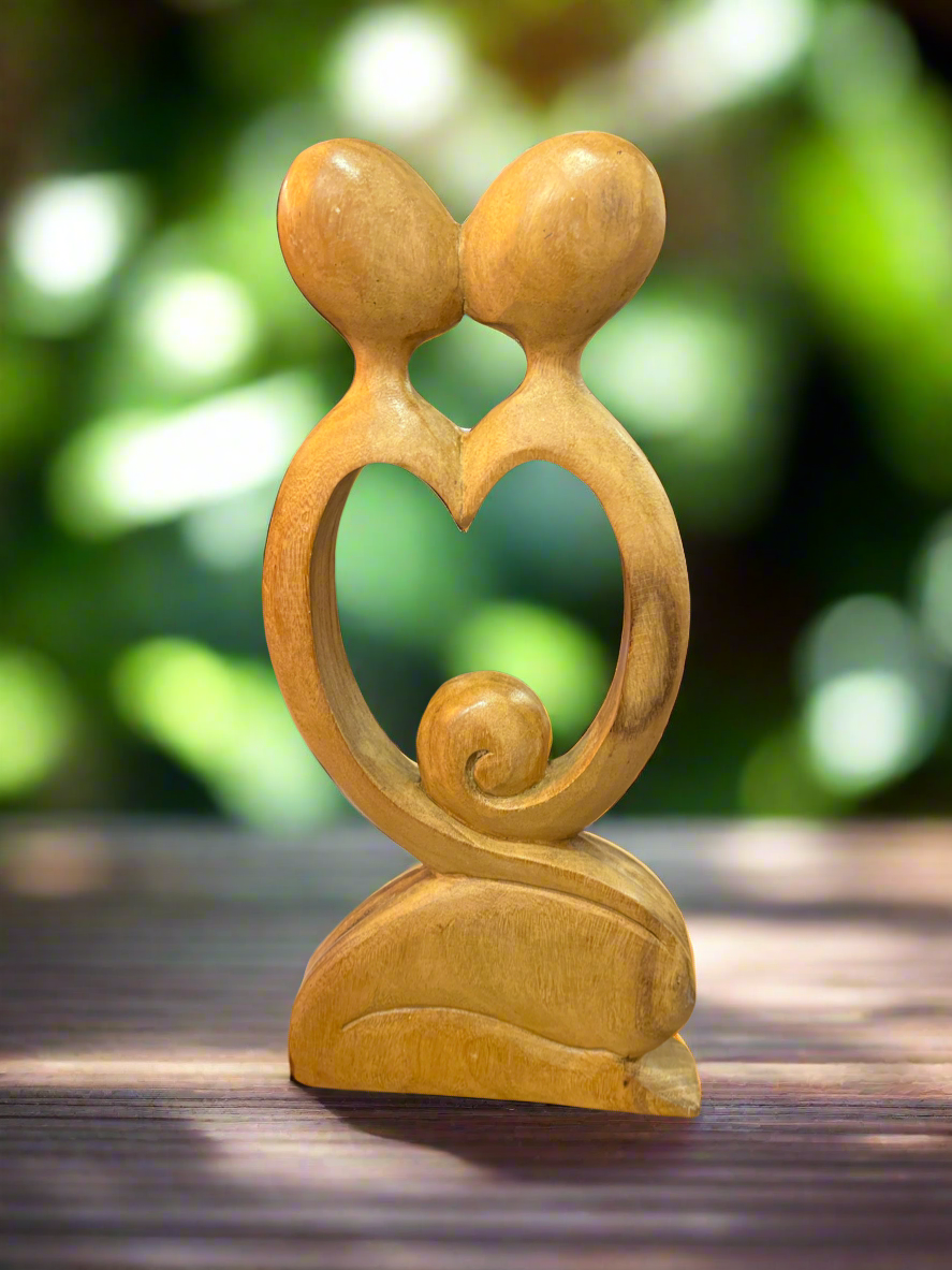 Large Abstract Lovers Woodcarving