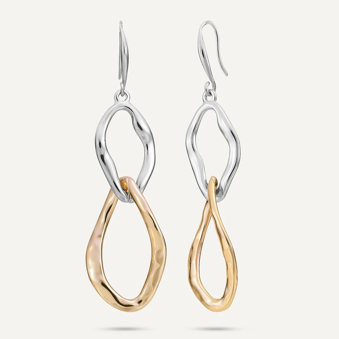 Elisa Drop Earrings Two Tone