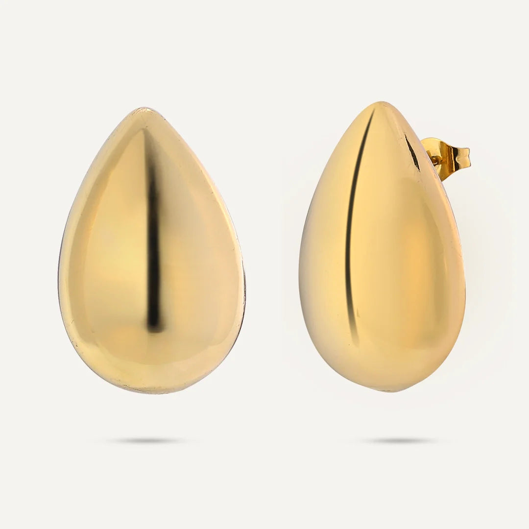 Teardrop Stud Earrings Gold