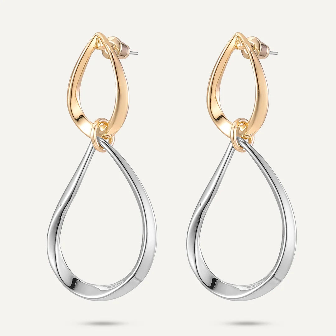 Adena Teardrop Earrings Two Tone