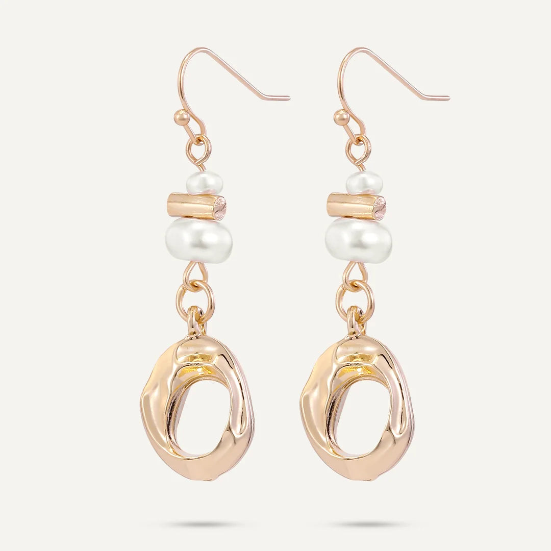 Gold & Pearl Dropper Earrings