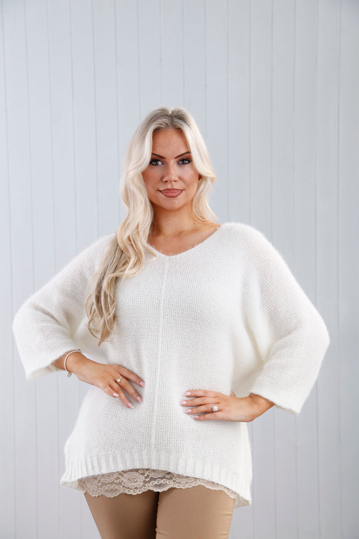 Bryony Brushed Knit Jumper Winter White