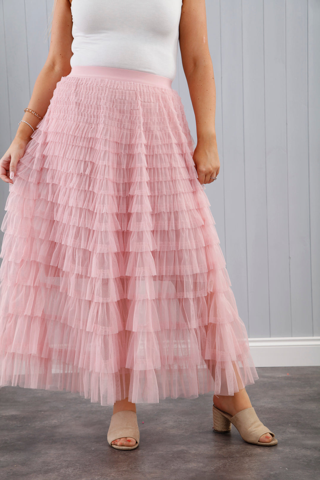 Seraphina Ruffle Skirt Baby Pink