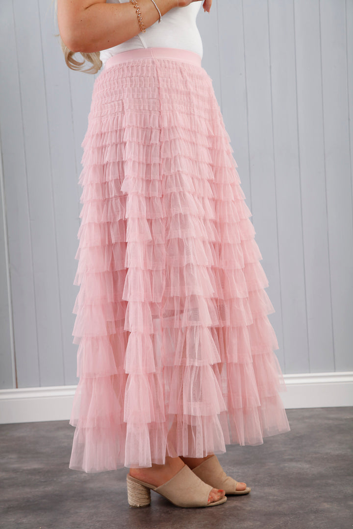 Seraphina Ruffle Skirt Baby Pink