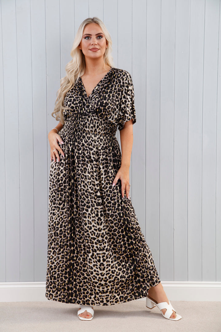 Laura Leopard Dress Black