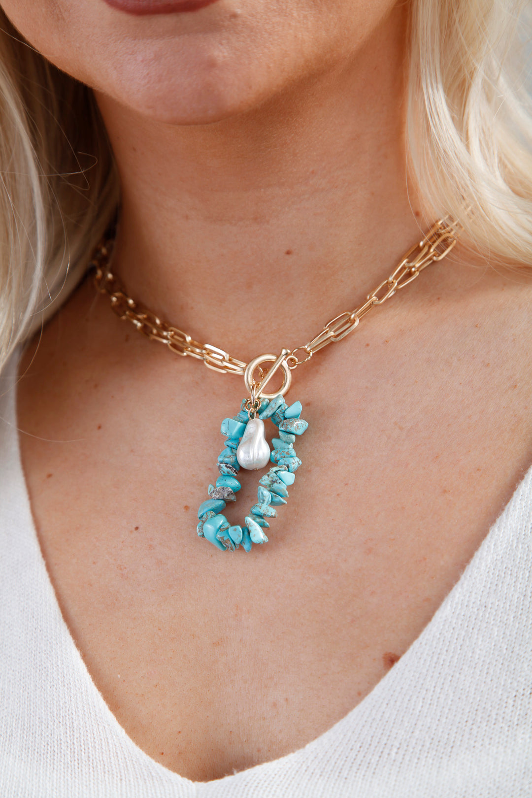 Beatrix Beaded Necklace Turquoise