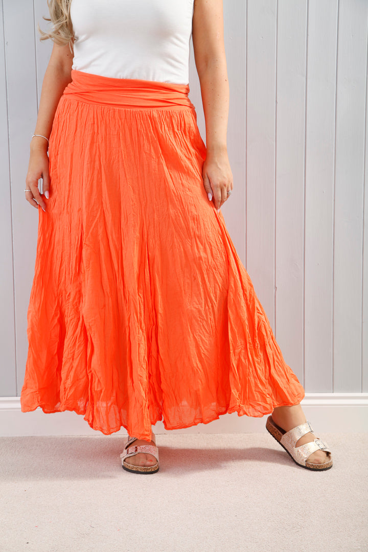 Crinkle Skirt Tangerine