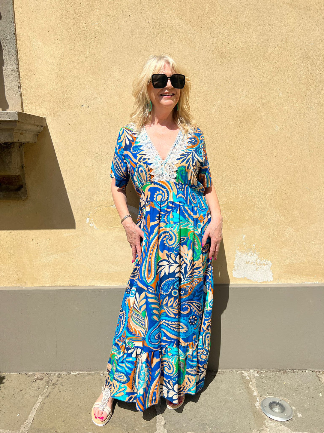 Amalfi Tropical Dress Blue