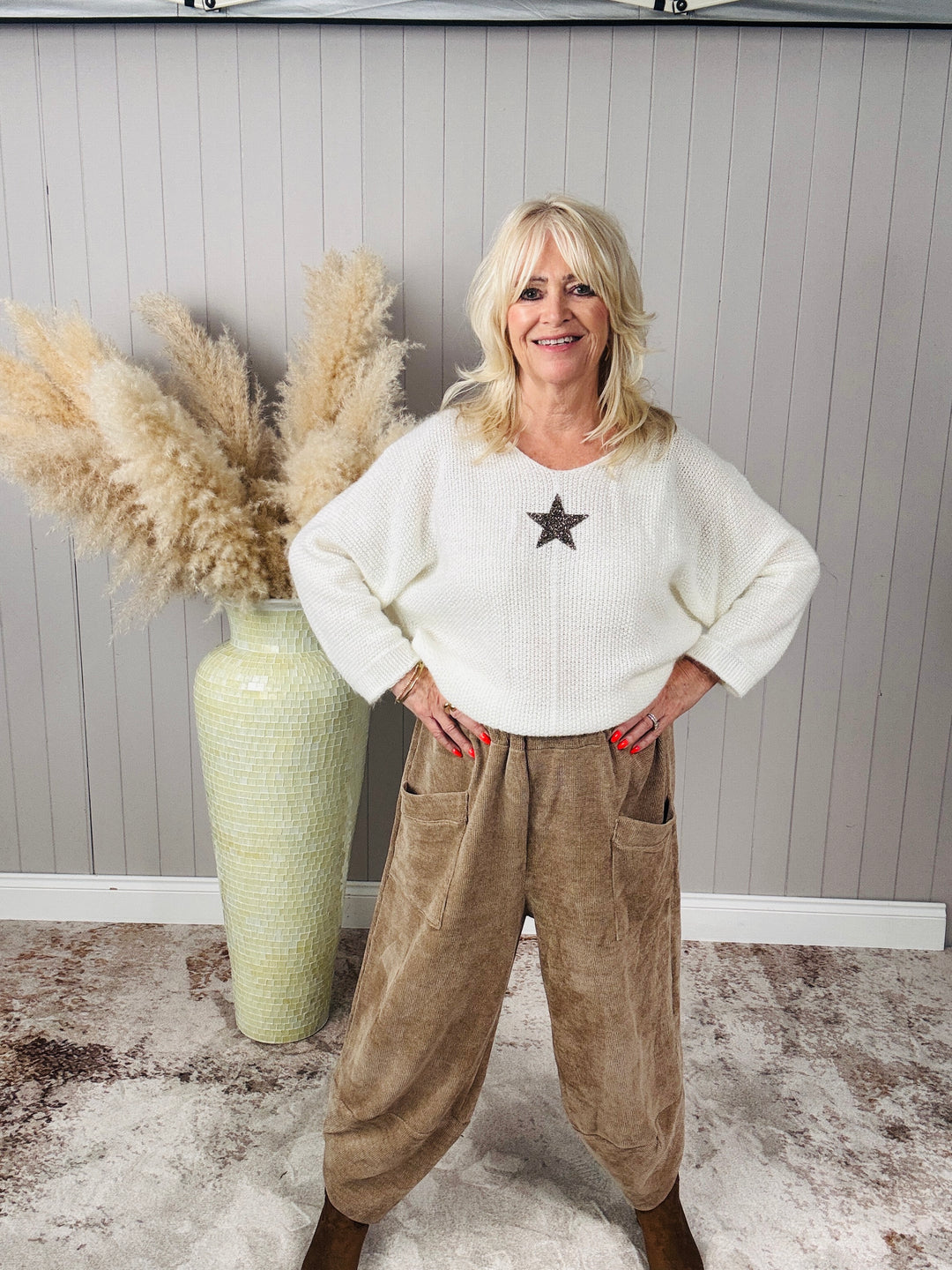 Tahlia Chenille Trousers Mocha