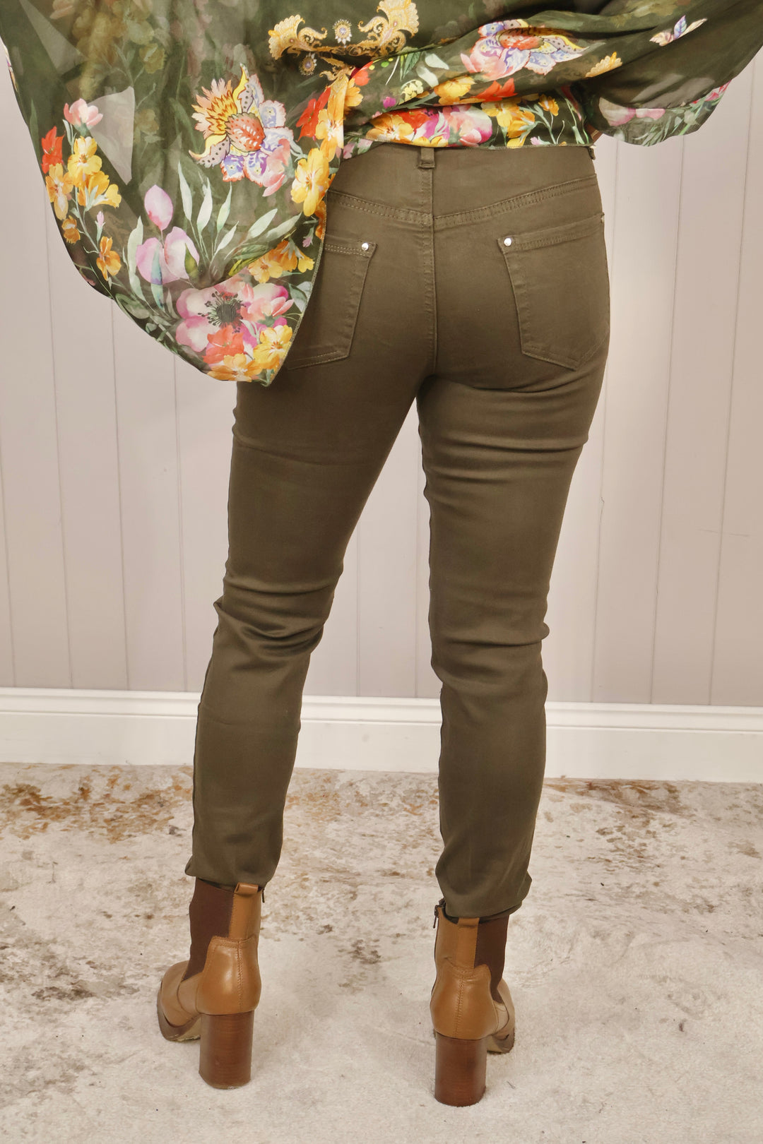 Cora Stretch Jeans Khaki