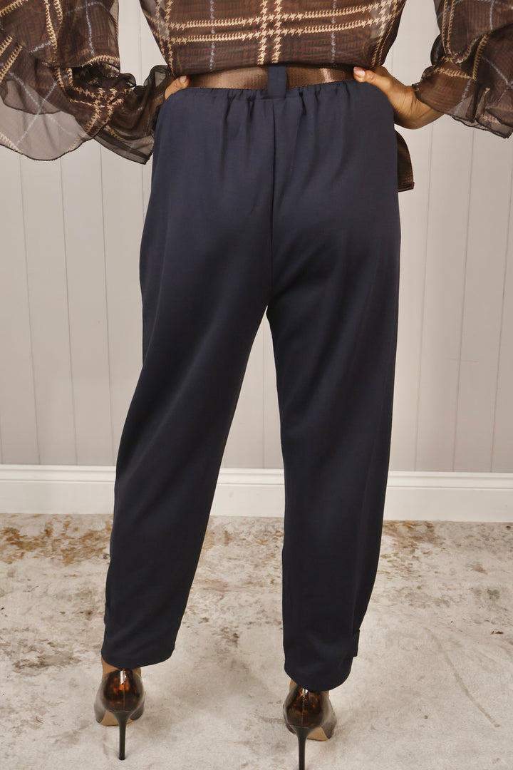 Adalyn Ankle Cuff Trousers Navy