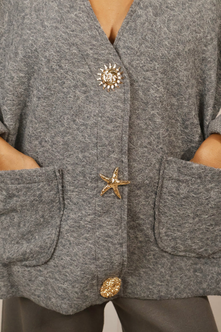 Sandy Brooch Jacket Grey