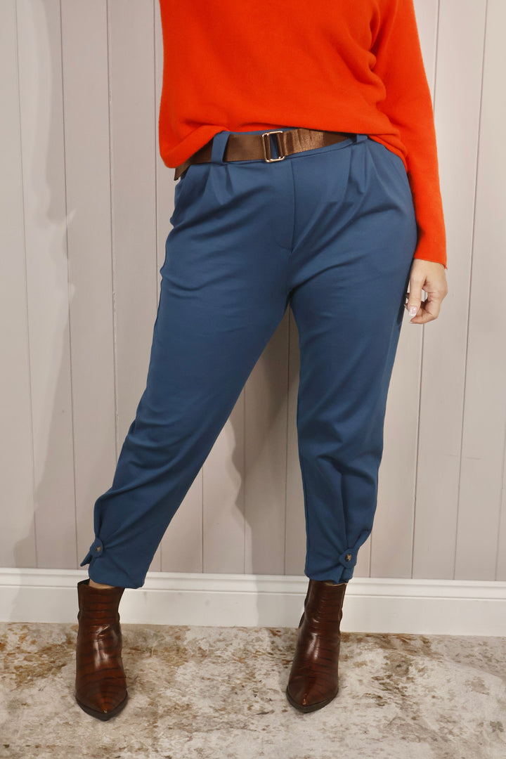 Adalyn Ankle Cuff Trousers Teal