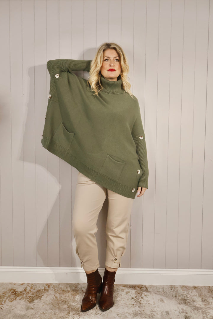Adalyn Ankle Cuff Trousers Beige