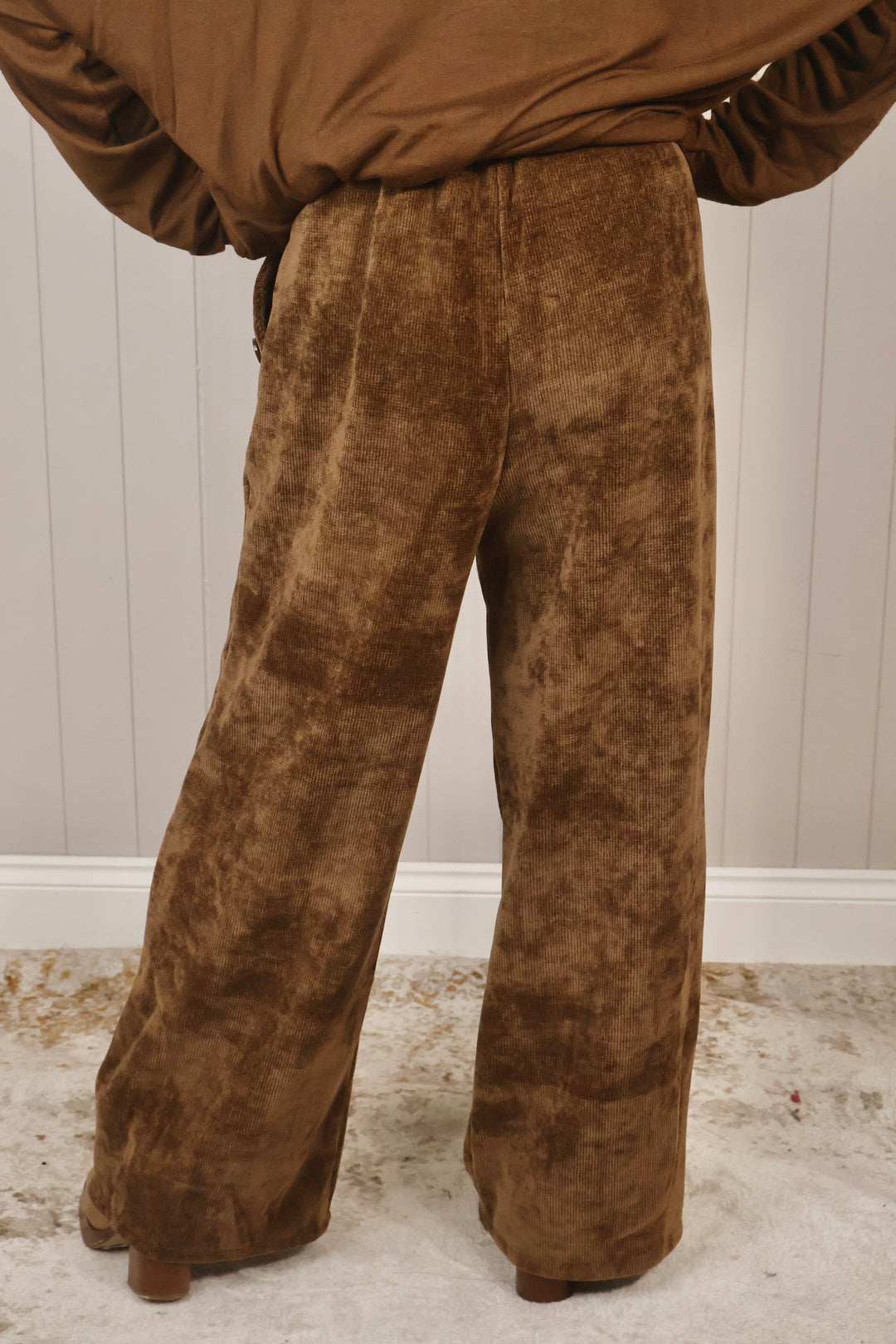 Chenille Wide Leg Magic Pants Chocolate