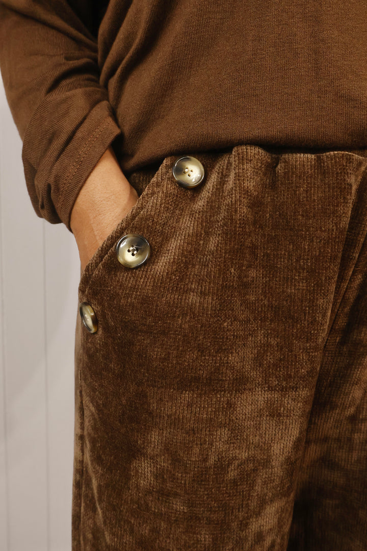 Chenille Wide Leg Magic Pants Chocolate