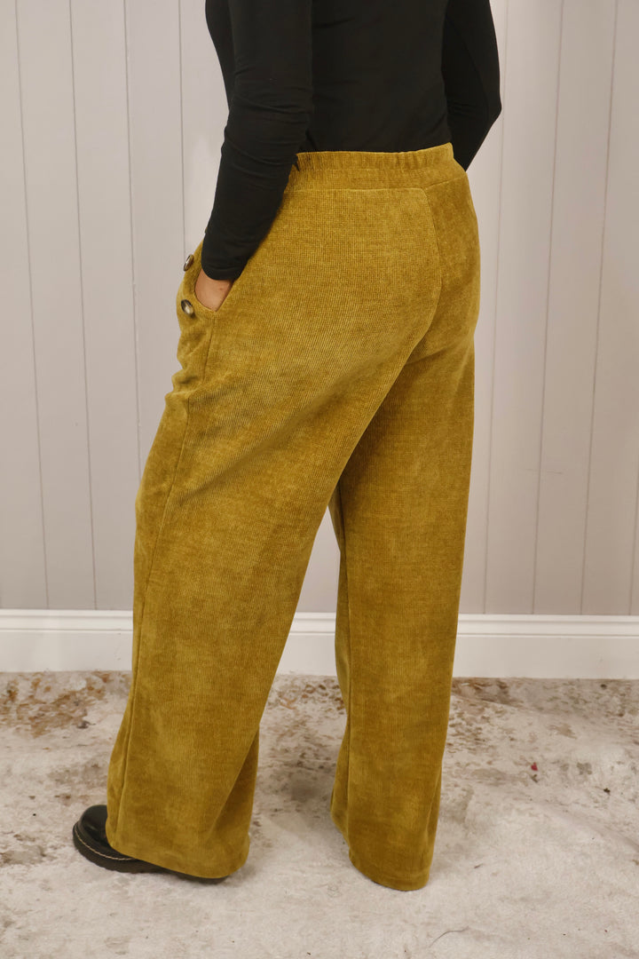 Chenille Wide Leg Magic Pants Mustard