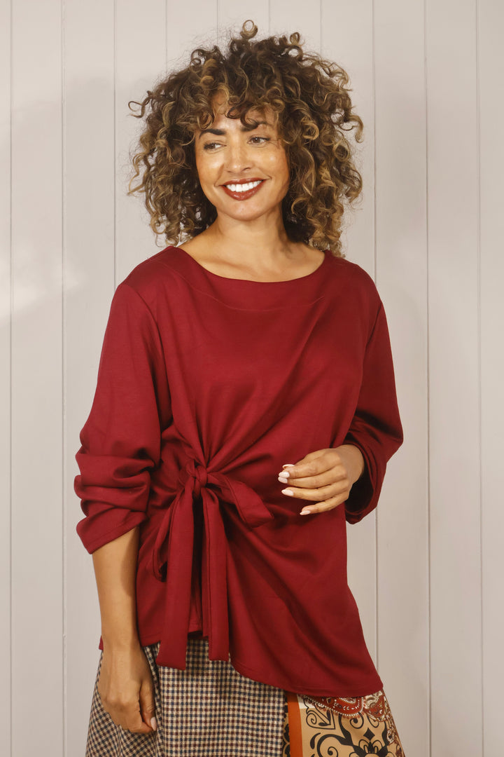 Caprice Side Tie Top Wine