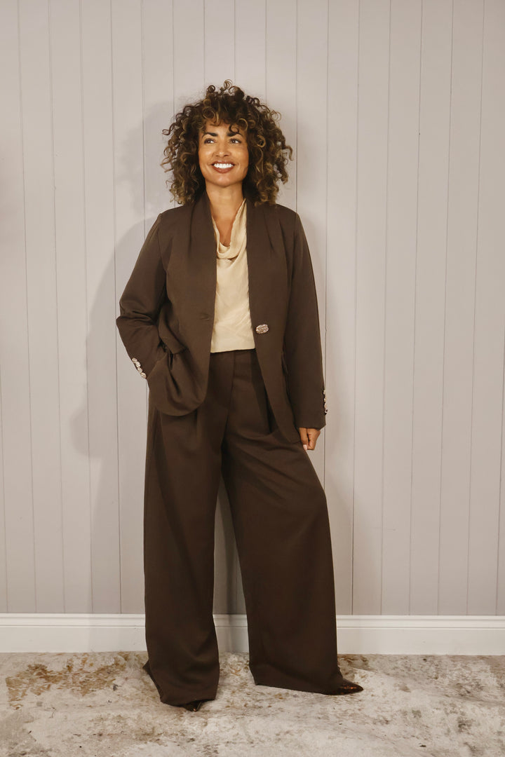 Bettina Trouser Suit Chocolate