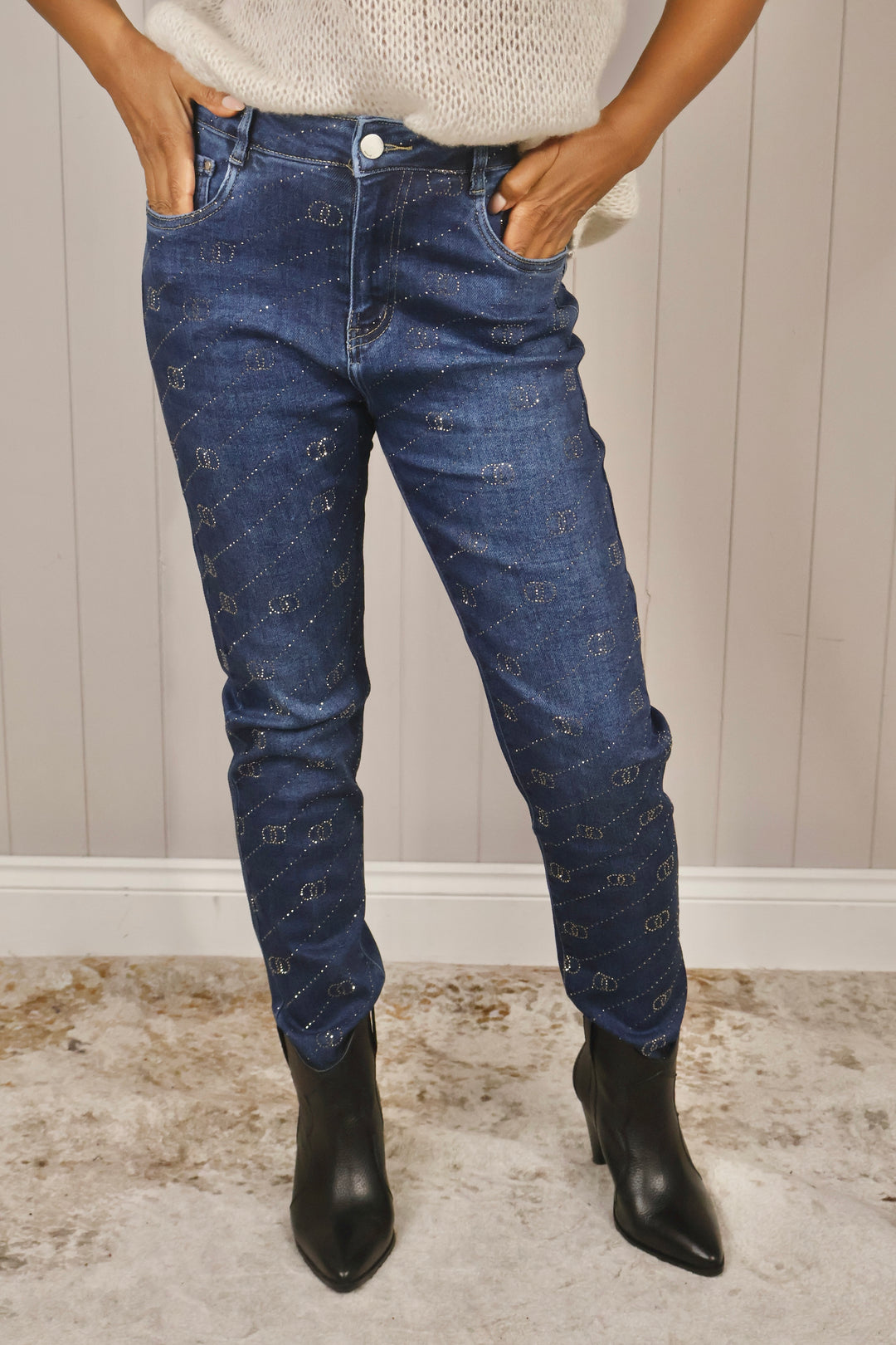 Crystal Logo Denim Jeans