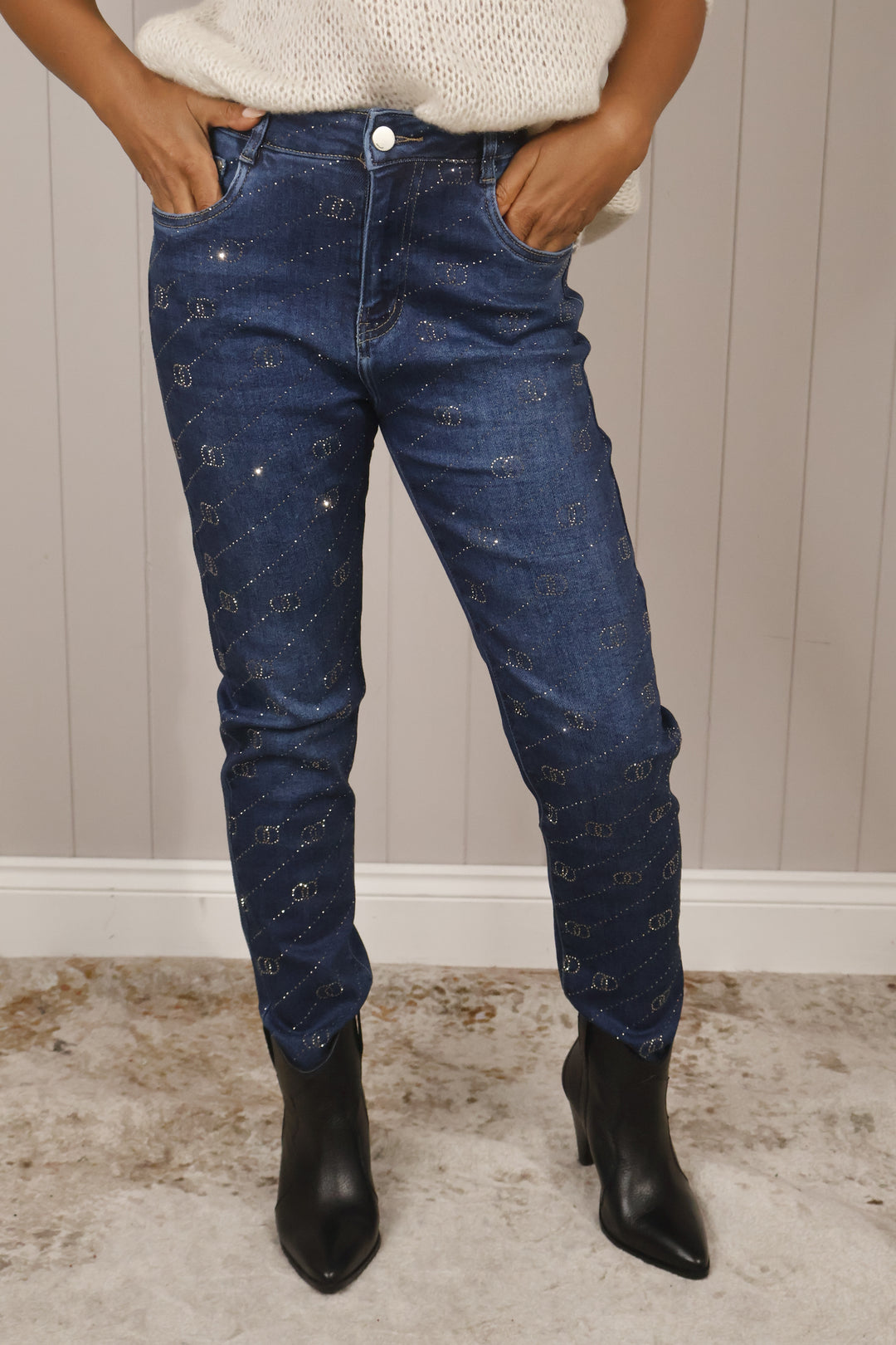 Crystal Logo Denim Jeans