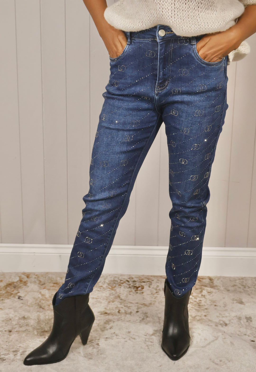 Crystal Logo Denim Jeans