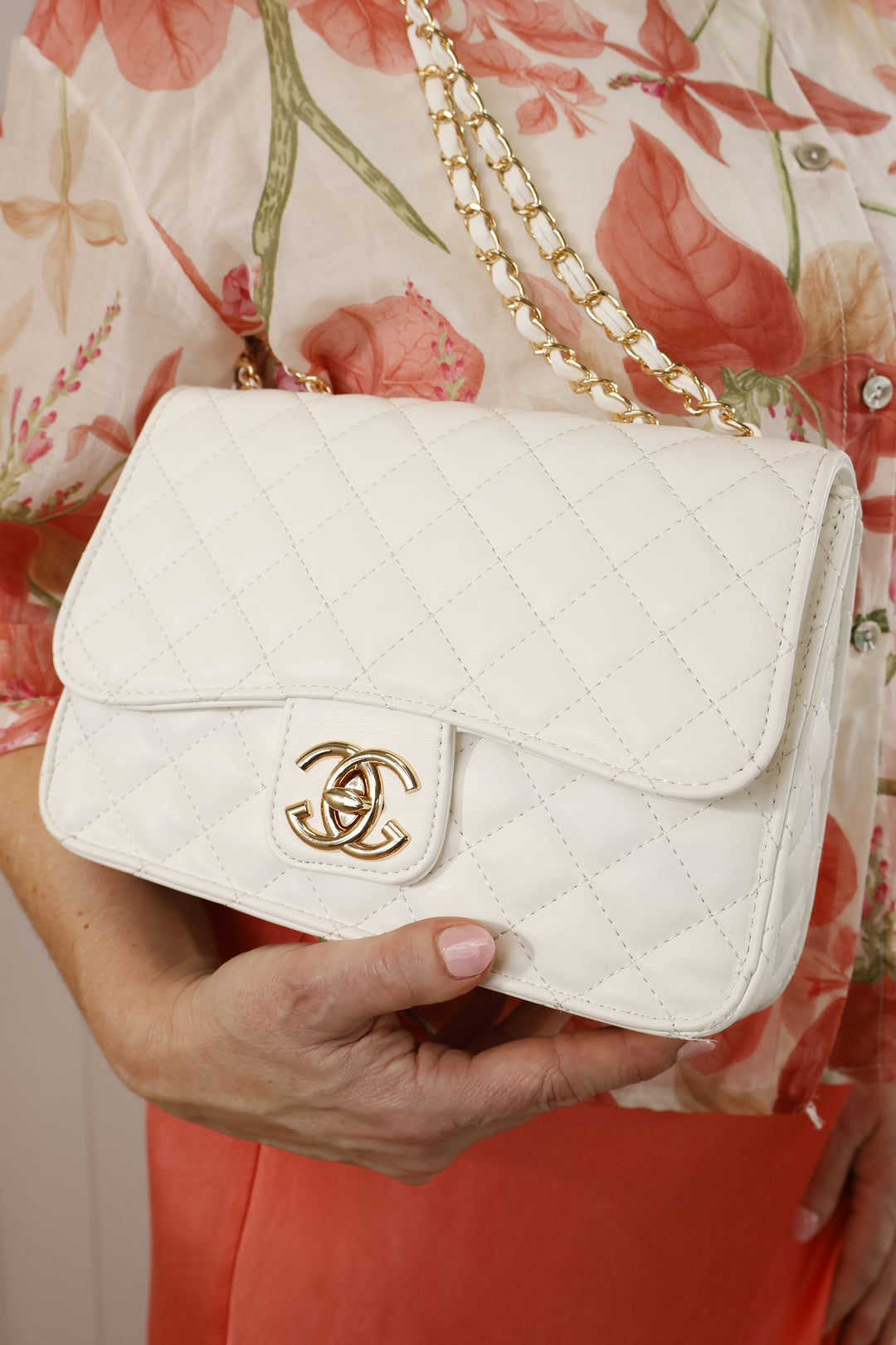 Cora quilted handbag White