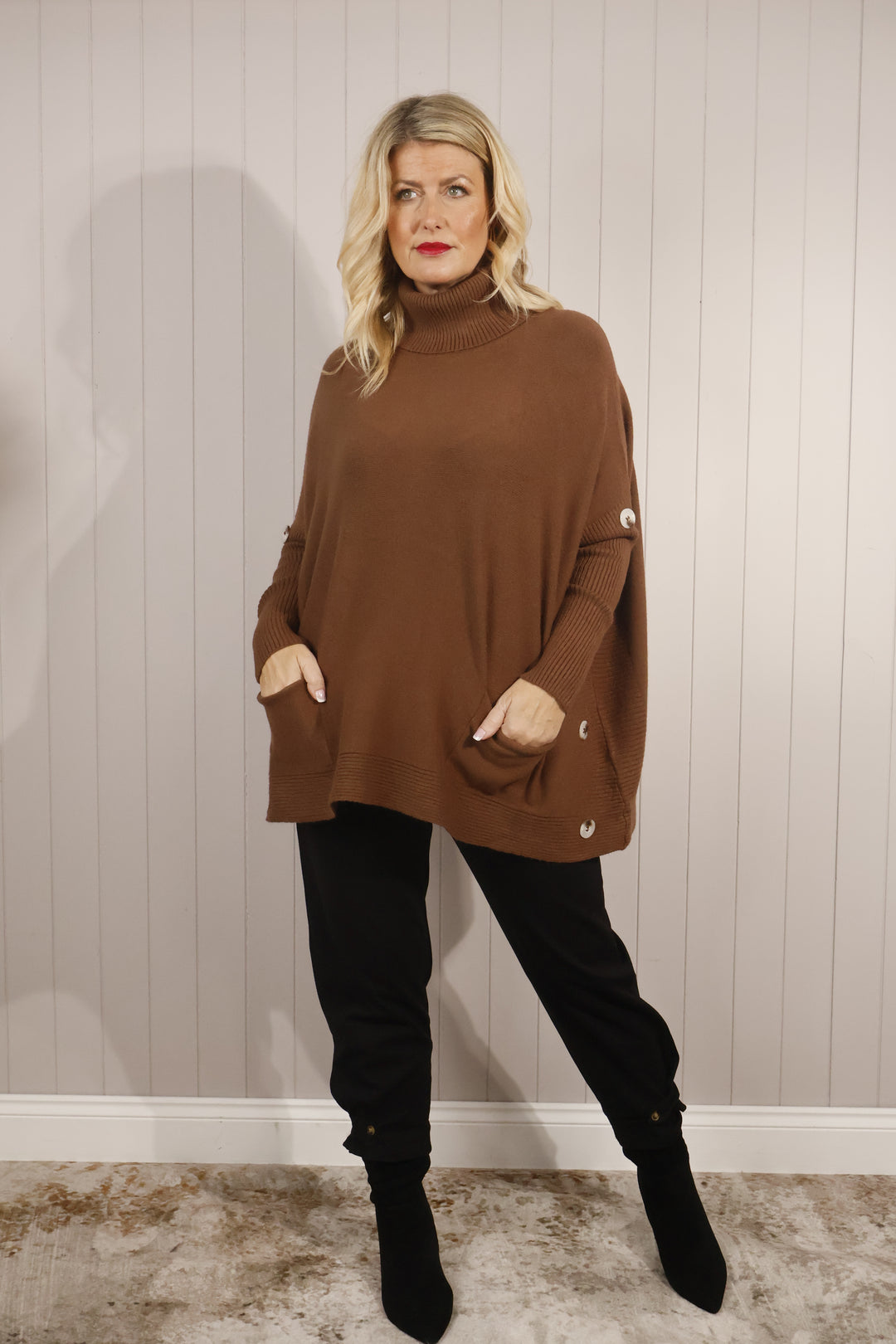 Bronwen Button Jumper Chocolate