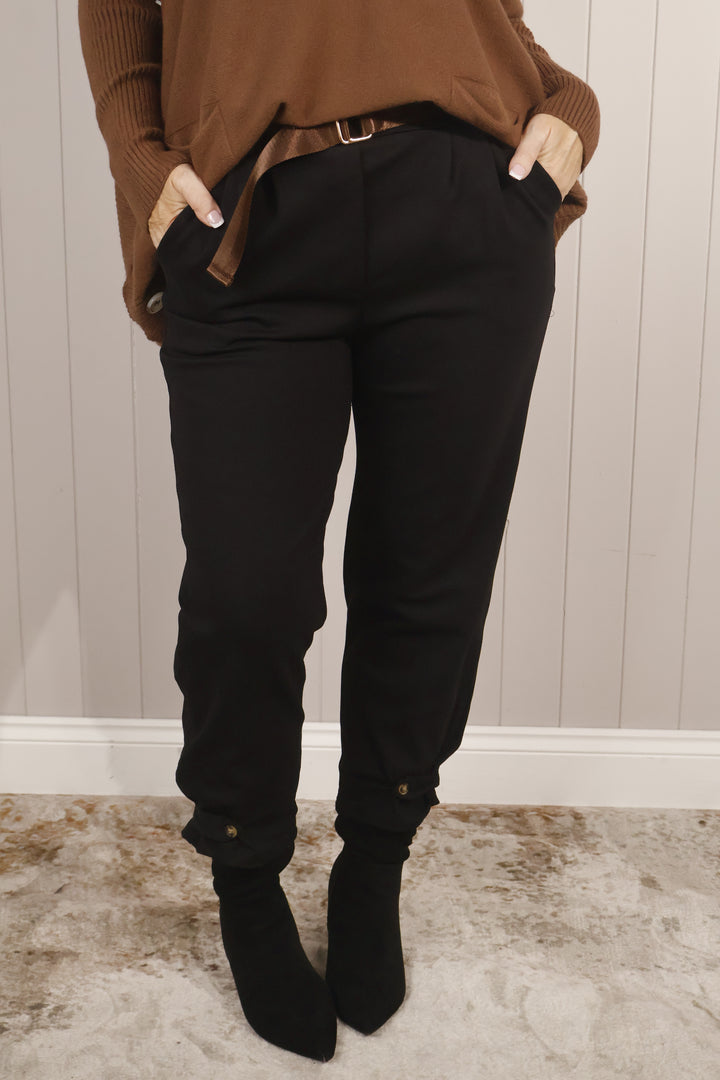 Adalyn Ankle Cuff Trousers Black