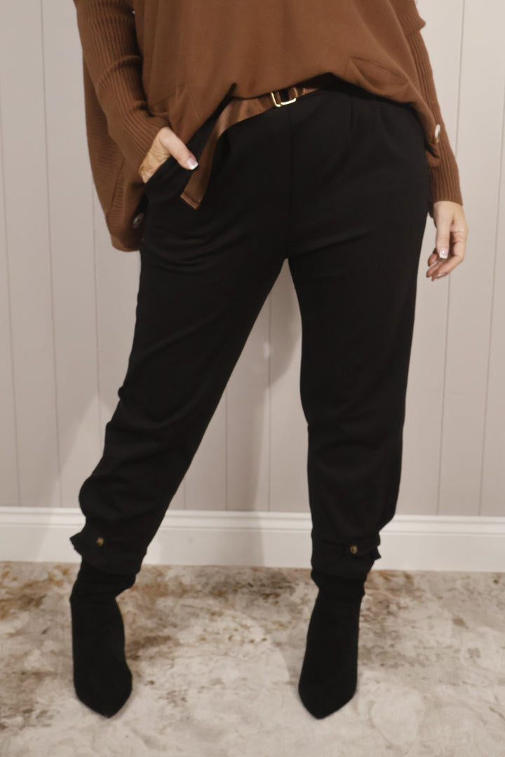 Adalyn Ankle Cuff Trousers Black