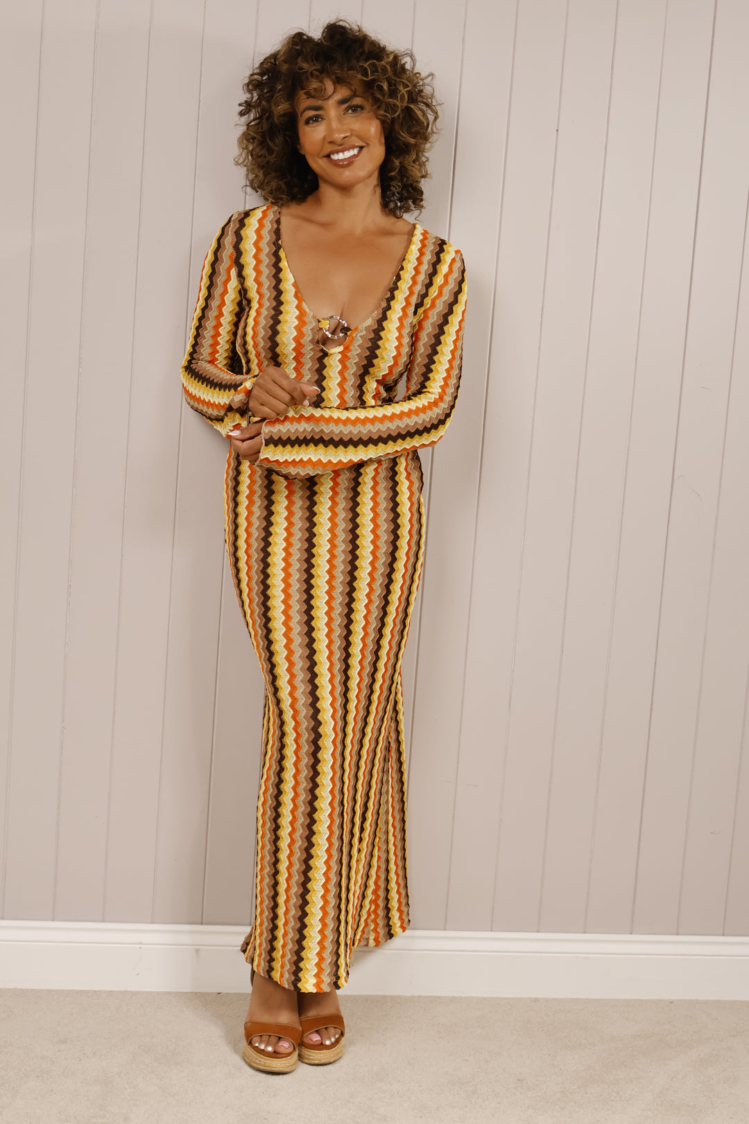 Zig Zag Hoop Dress Chocolate