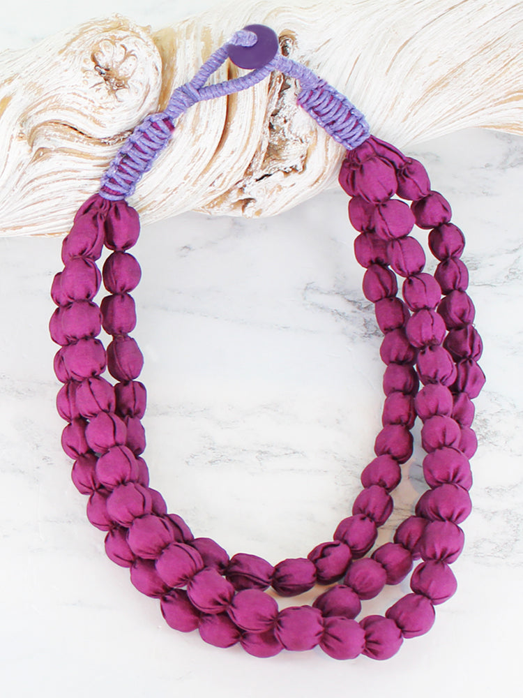 Thalia Triple Necklace Purple Grape