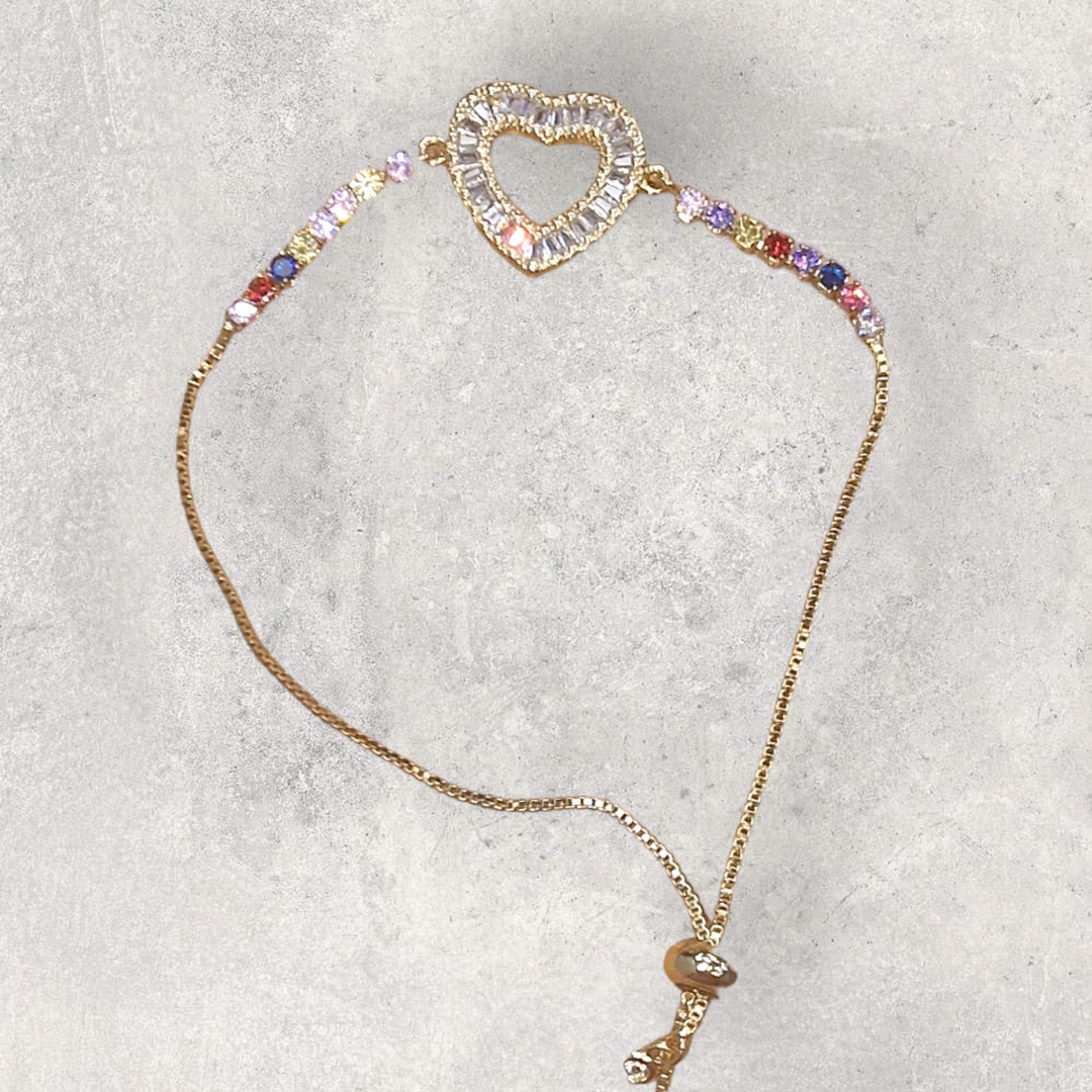Luxe Heart Rainbow Bracelet