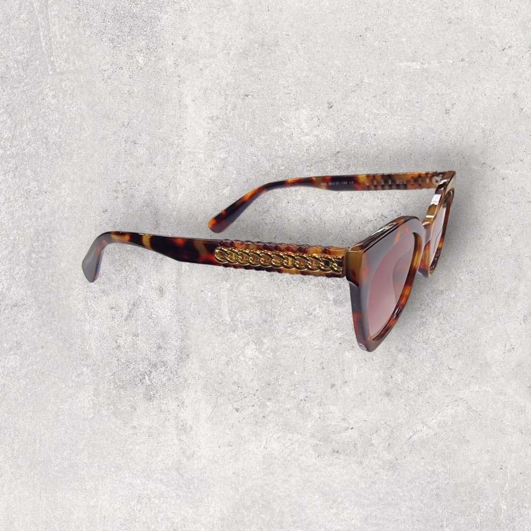 Cat Eye Chain Sunglasses Tortoiseshell