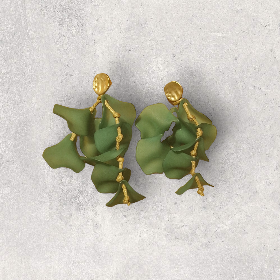 Sweet Pea Earrings Jade Green