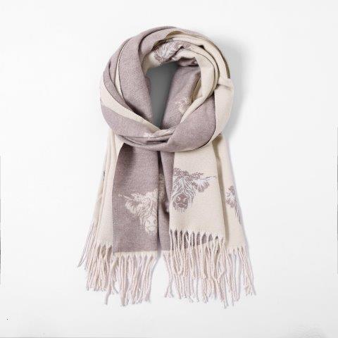 Highland Cow Cashmere Blend Scarf