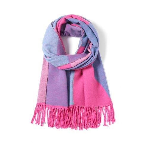 Geo Print Cashmere Blend Scarf Pink