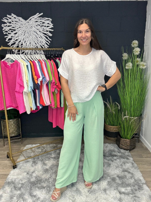 Wide Leg Trouser Mint (no label)