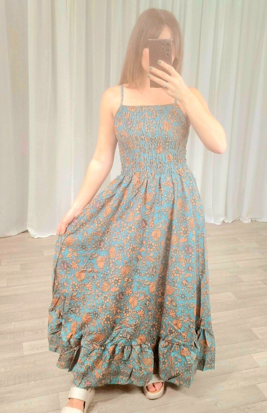 Jocelyn Floral Dress Teal