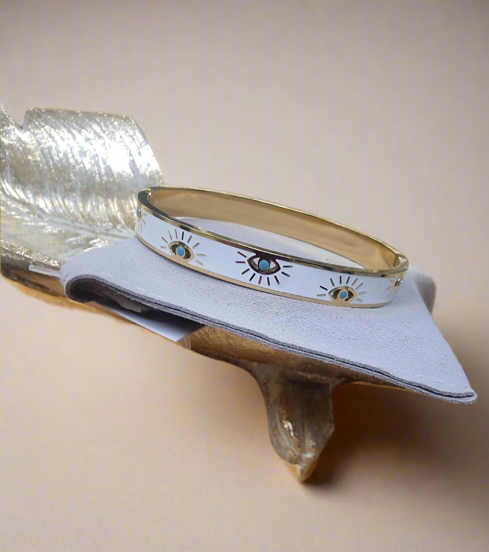 Enamel Eye Bangle White