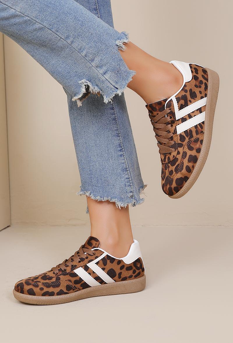 Sharpay stripe trainers Leopard – Goose Island - Main Image