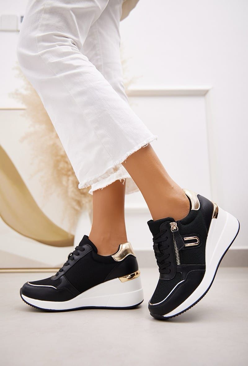 Wilda Wedge Trainers Black