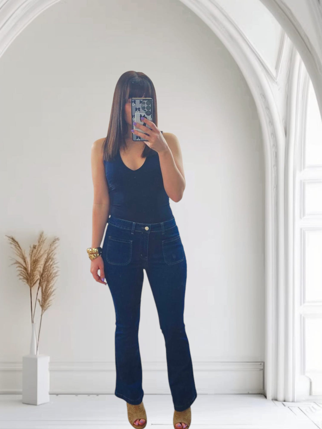 Amina Bootcut Jeans Dark Denim