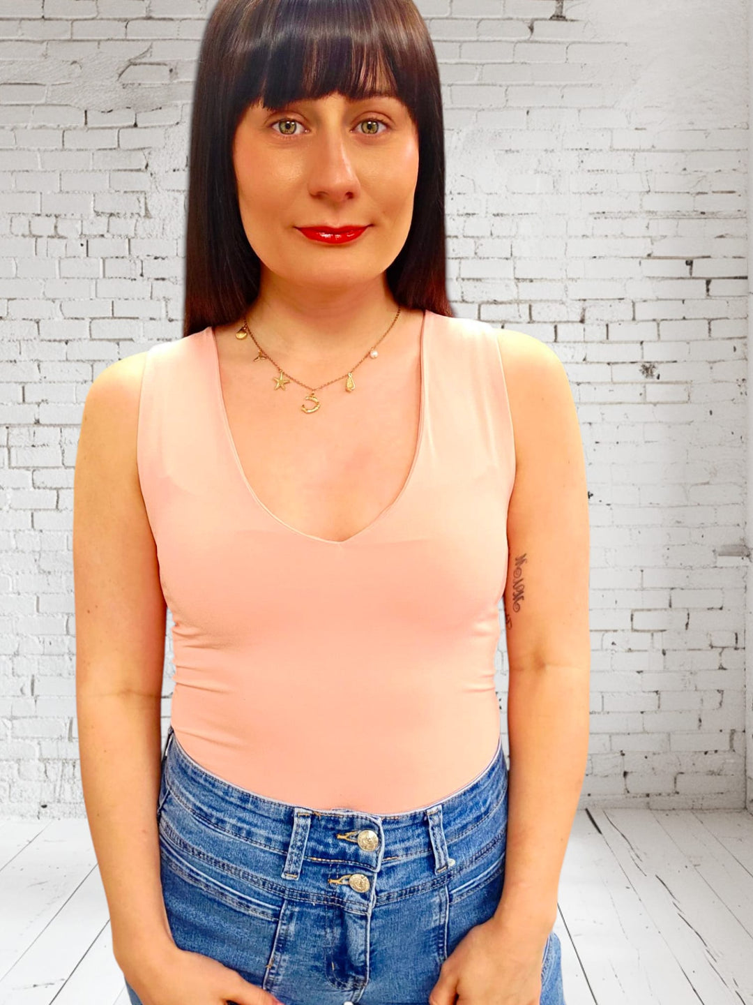 Vida V Neck Top Pink